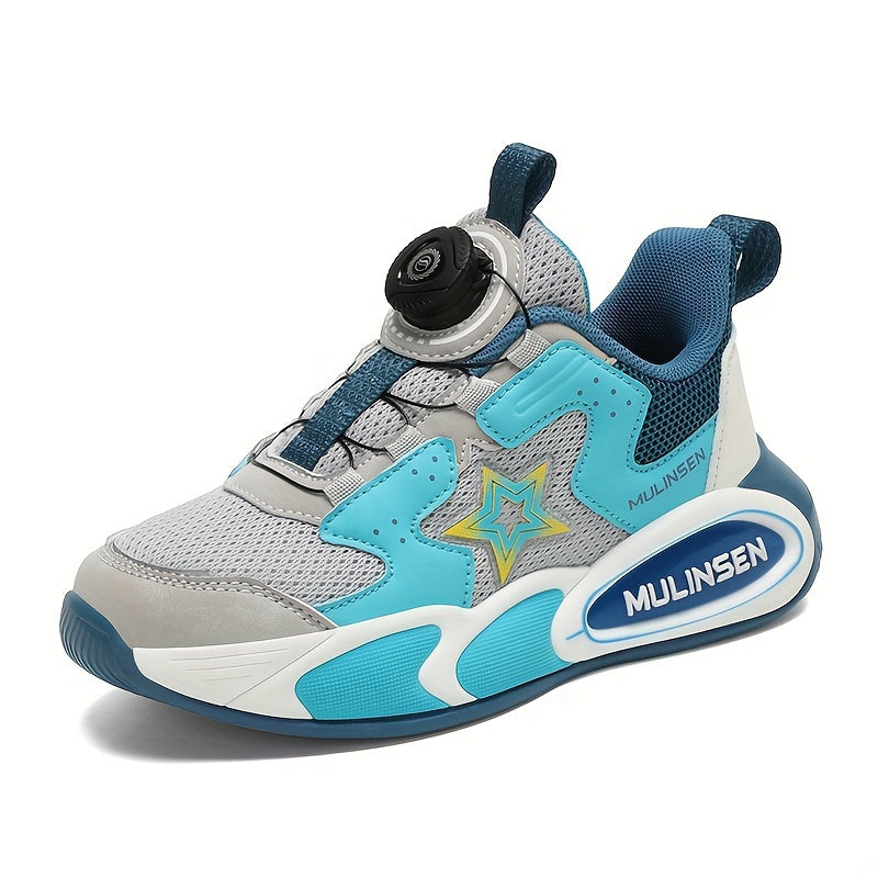 Boy's Rotating Buckle Basketball Shoes Non Slip Sneakers for Kids