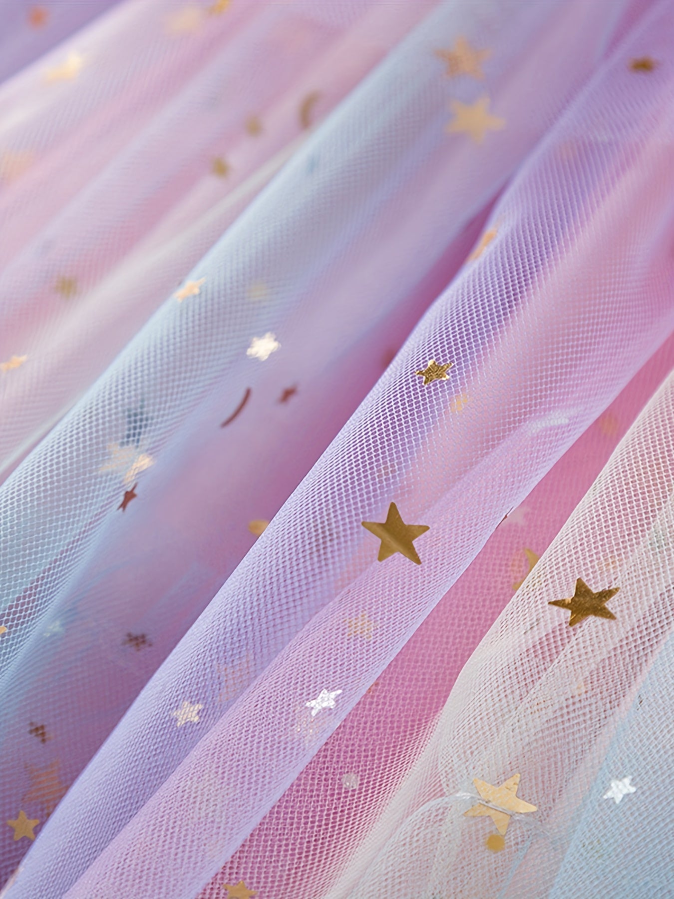 Toddler Girls Rainbow Star Sequins Princess Tutu Dress