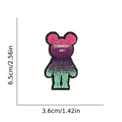9pcs Bear Iron On Patches Embroidered Applique Repair Patch DIY Craft
