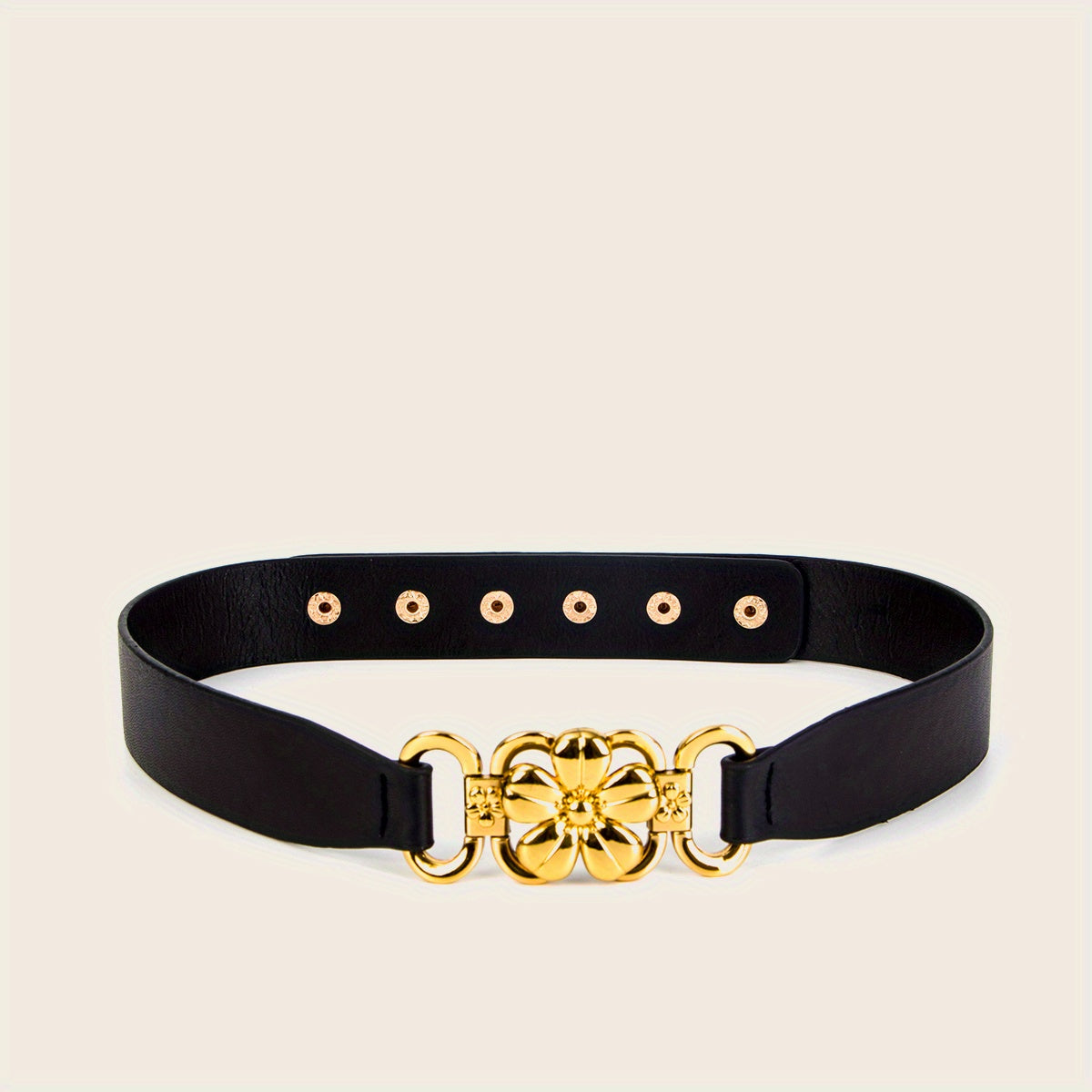Vintage Flower Buckle Belt Elastic Wide Waistband for Women