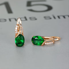 Vintage Oval Cut Marble Zircon Earrings - Bridesmaid Gift