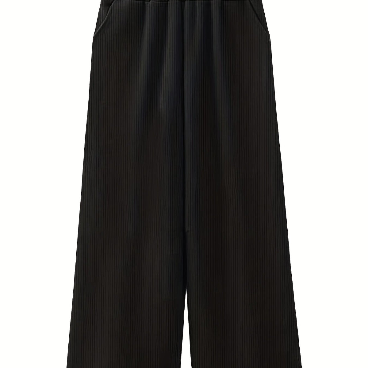  Ribbed High Rise Wide Leg Trousers