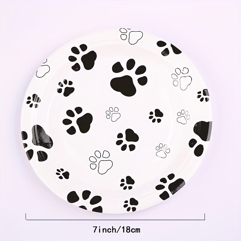 10pcs Dog Paw Paper Dinnerware Set - Party Decoration