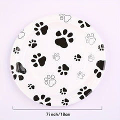 10pcs Dog Paw Paper Dinnerware Set - Party Decoration