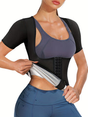 Sauna Body Shaper Sweat Sleeves Waist Trainer Top Women's Activewear