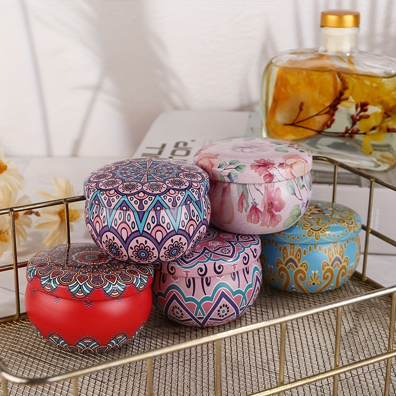 Boho Christmas Theme Storage Jar Iron Round Storage Box
