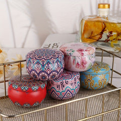 Boho Christmas Theme Storage Jar Iron Round Storage Box