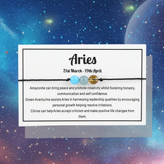 Constellation Theme Rope Bracelet With Message Card Healing Crystal Beaded