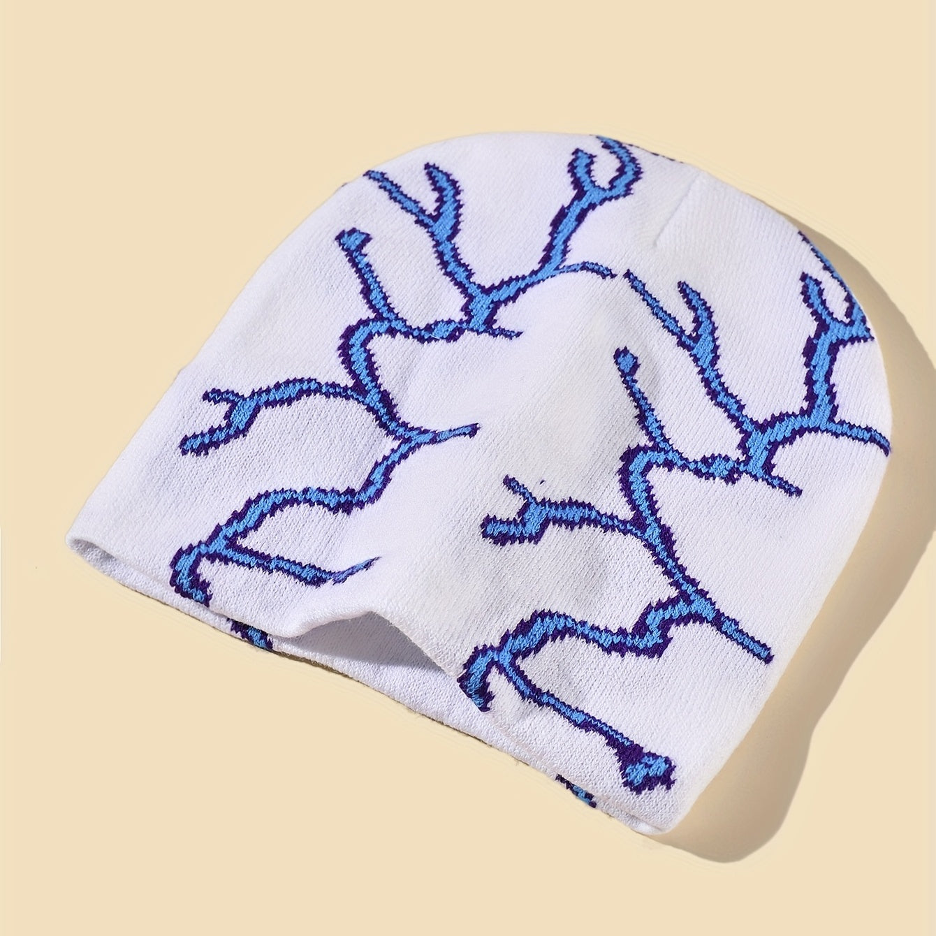 Men's Lightning Print Knit Hat