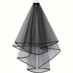 Polyester Double Layer Bridal Wedding Veil with Comb