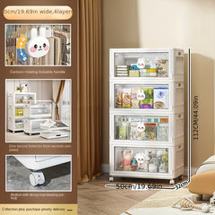 Cartoon Stacking Storage Cabinet Plastic Snack Wardrobe Toy Box