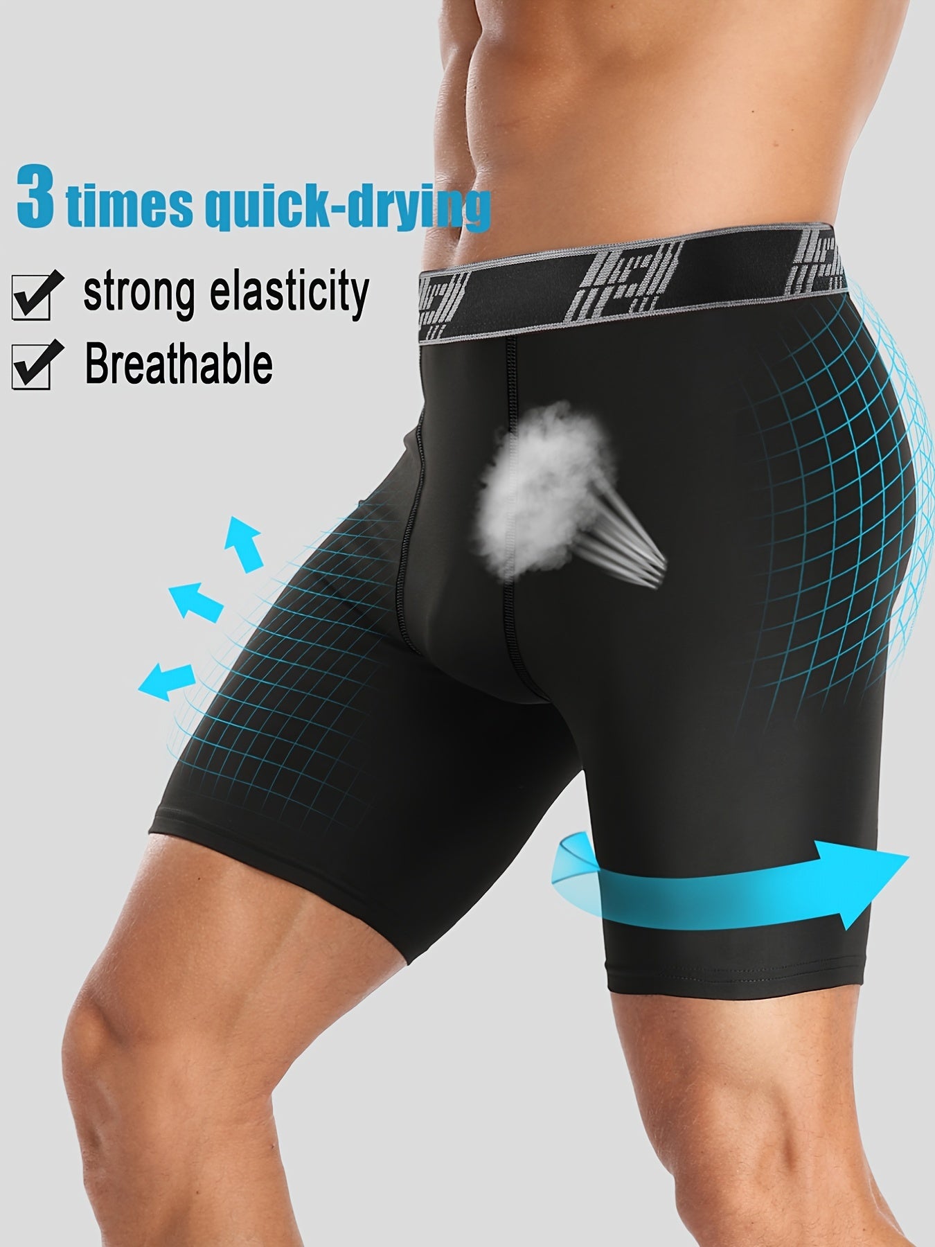 HOPLYNN Compression Shorts Men Spandex Sport Athletic Workout Running Baselayer