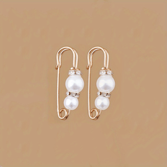 2pcs Faux Pearl Pants Waist Pin Trousers Waist Circumference Fixed Brooch