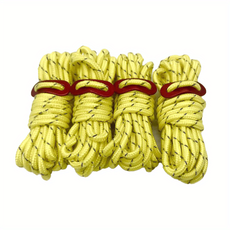 4pcs 3m Reflective Rope Wind Rope with Buckle for Camping