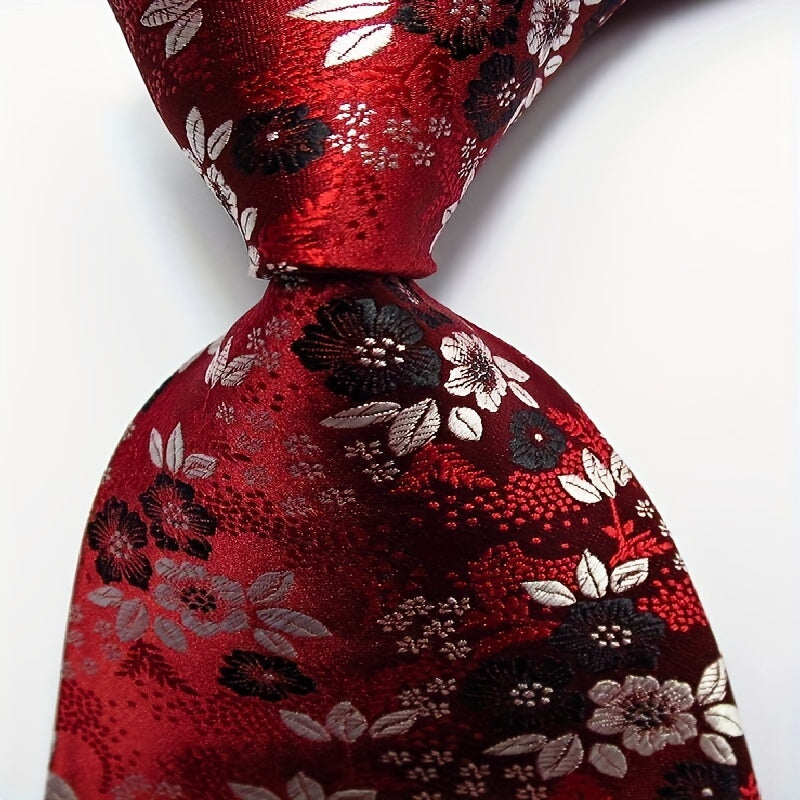 Flower Tie Men's Necktie Set Jacquard Woven Men's Tie Necktie