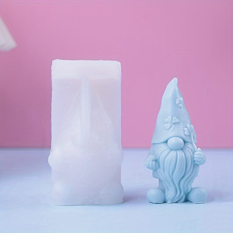 Christmas Dwarf Candle Mold Faceless Santa DIY Plaster Silicone Mold