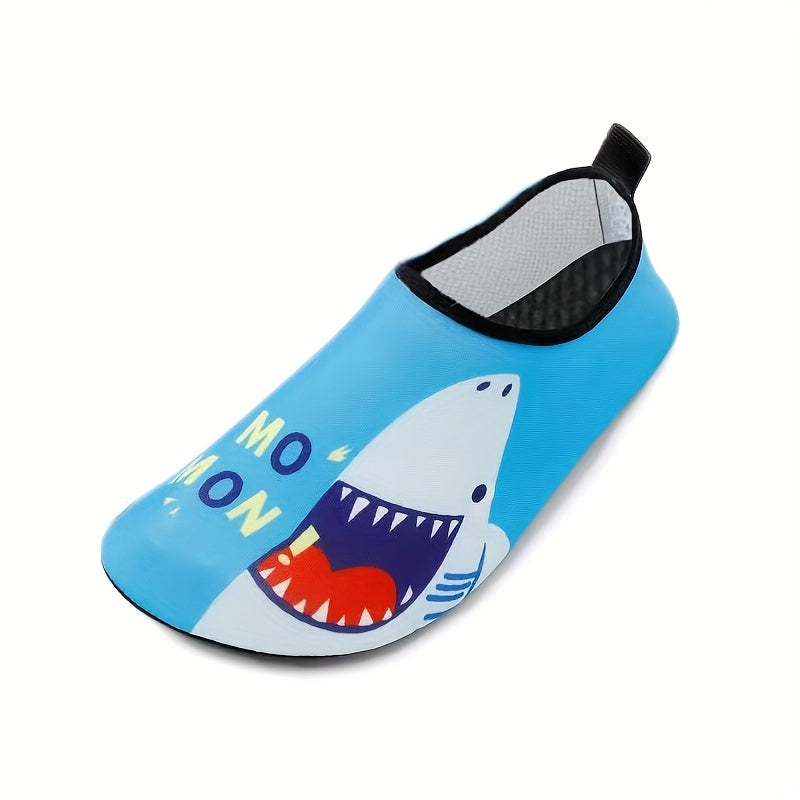 Kids Shark Print Barefoot Water Shoes Lightweight Quick Dry Non Slip Aqua Socks