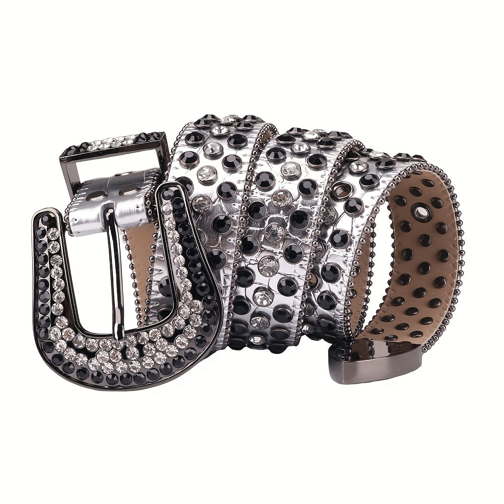 Sparkle Studded Rhinestone Western Cowboy Belt