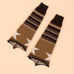 Star Print Striped Leg Warmers Flare Socks Women's Stockings