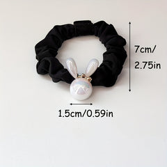 Holographic Rabbit Hair Rope Beaded Ponytail Holder