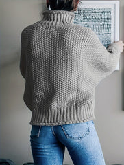 Solid Long Sleeve High Neck Sweater