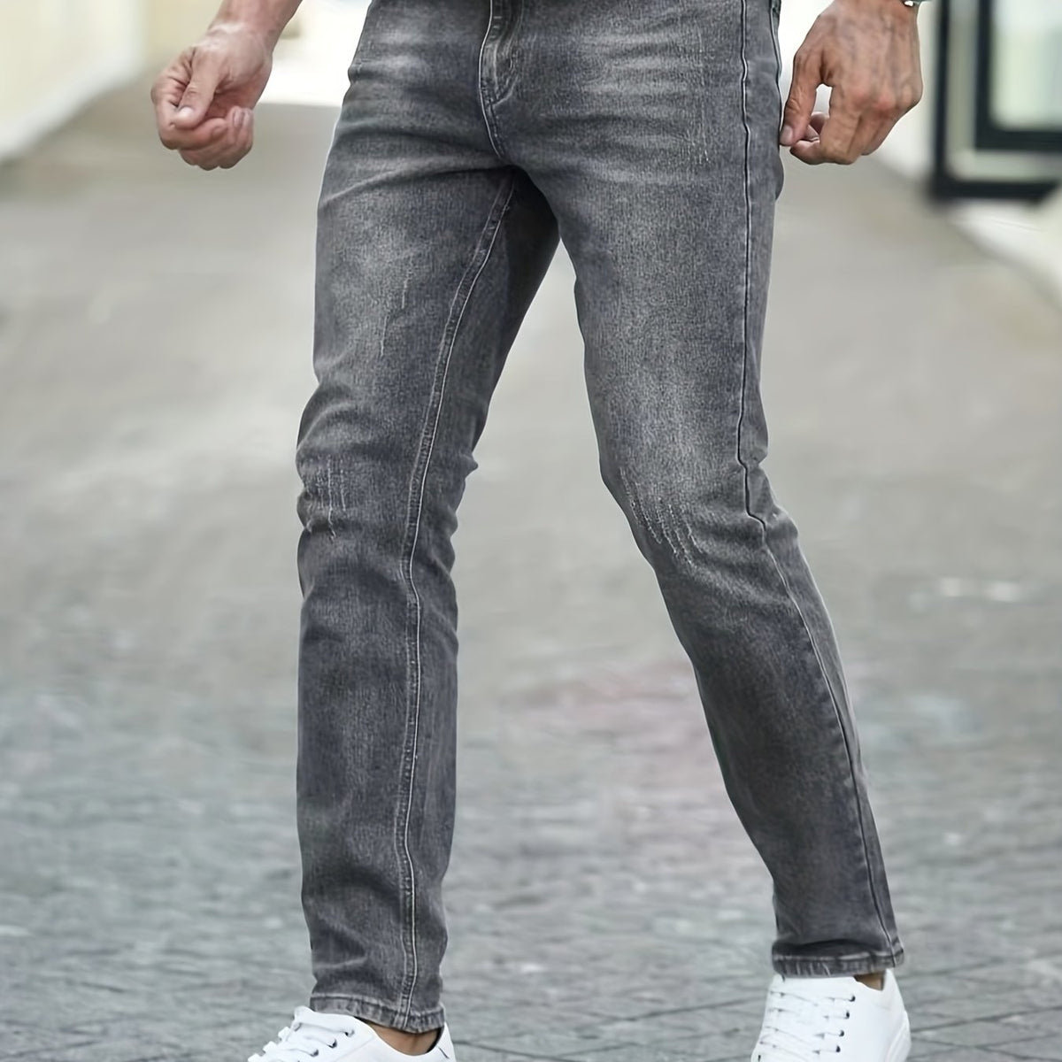 Men's Slim Fit Washed Denim Jeans