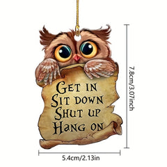 Owl Car Rearview Mirror Acrylic Pendant Home Decoration