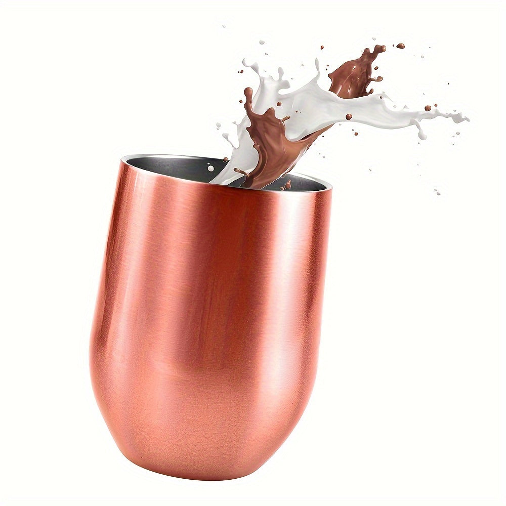 Outdoor Eggshell Cup Rose Golden Water Cup with Lid and Straw