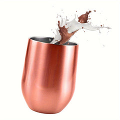 Outdoor Eggshell Cup Rose Golden Water Cup with Lid and Straw