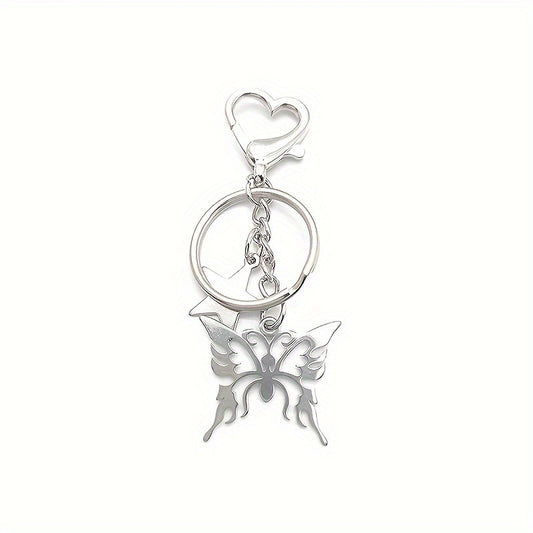 Y2K Hollow Out Butterfly Star Keychain Keyring Bag Purse Car Key Pendant