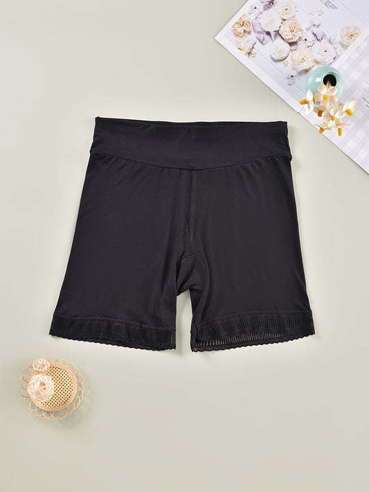  Lace Trim High Waist Safety Shorts