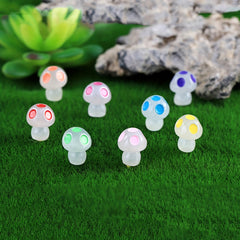 10pcs Luminous Mushroom Micro Landscape Ornament for DIY Outdoor Decor