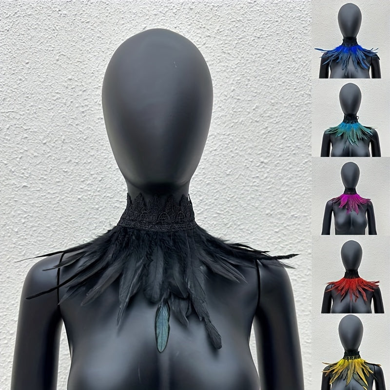 Faux Feather Neck Scarf Halloween Cosplay Costume Accessory