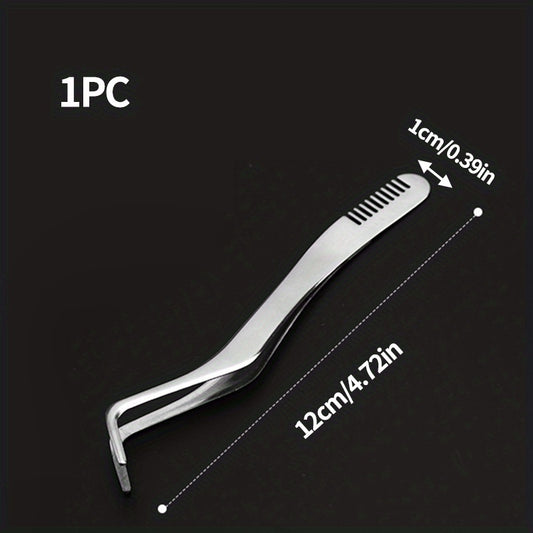 Stainless Steel Eyelash Applicator w/ Comb for Makeup Artists & Beginners