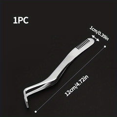 Stainless Steel Eyelash Applicator w/ Comb for Makeup Artists & Beginners