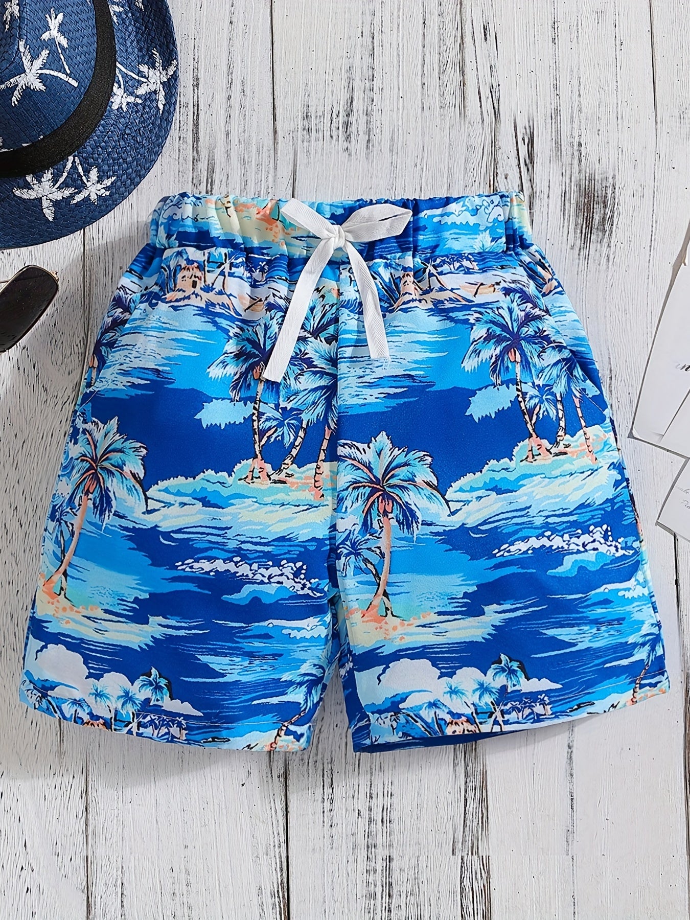 Boys Teen Coconut Tree Print Shorts for Summer