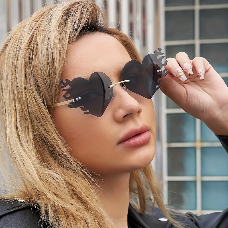 Vintage 90s Flame Frame Glasses Funny Sunglasses