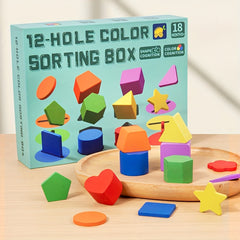 Wooden Shape Sorting Box Geometric Shape Sorting Box Wooden Educational Toy