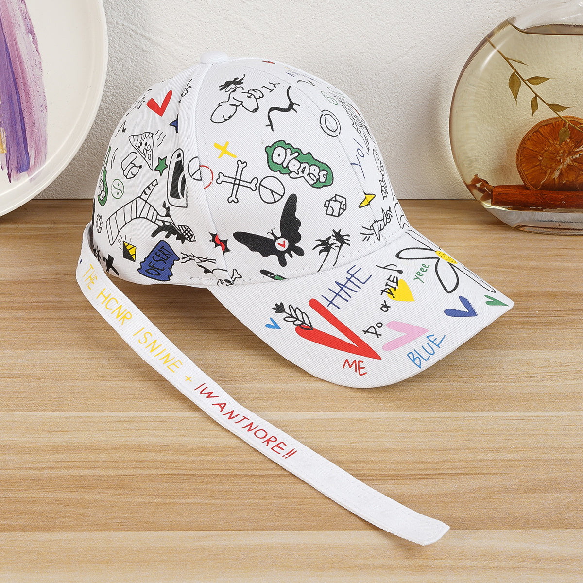 Graffiti Baseball Cap Sunshade Casual Sports Cap Unisex Hiphop Streetwear Hat