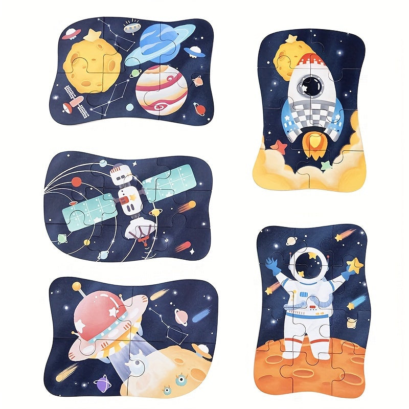 5 in 1 Space Puzzle Set With Iron Storage Box