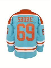 Cartoon Dog Embroidery Men's Long Sleeve Hockey Jersey