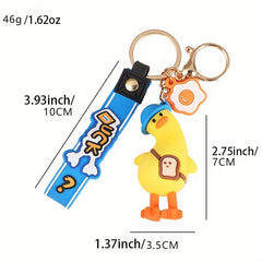 Funny Twist Head Duck Key Chain Doll for Bag, Ornament