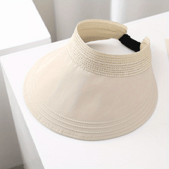 Solid Wide Brim Visor Sun Hat for Women