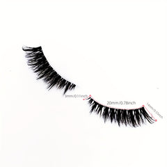 2 Pairs Half Lashes & Eyeliner Set Clear Band Fishtail Crisscross Style