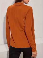  Casual Blazer Women's Plus Solid Long Sleeve Lapel Collar Blazer