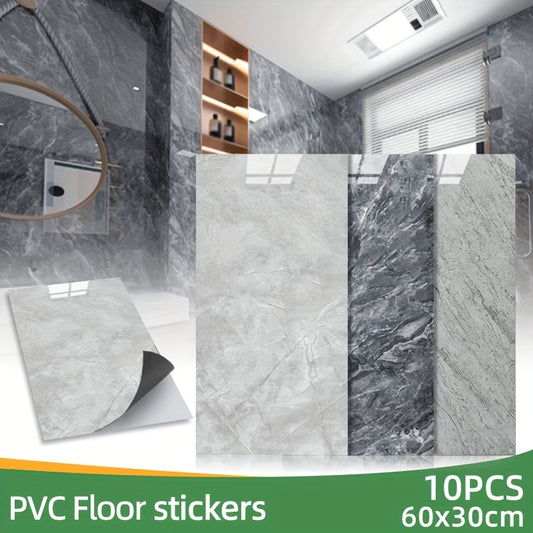 10pcs PVC Marble Floor Stickers Waterproof Bathroom Decals