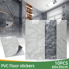10pcs PVC Marble Floor Stickers Waterproof Bathroom Decals