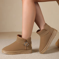 Women's Waterproof Snow Boots Faux Fur Lined Non-slip Platform Short Boots
