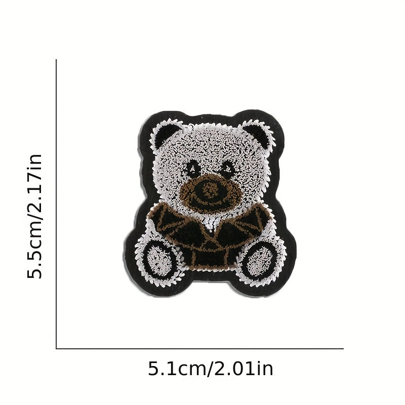 9pcs Bear Iron On Patches Embroidered Applique Repair Patch DIY Craft