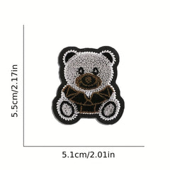 9pcs Bear Iron On Patches Embroidered Applique Repair Patch DIY Craft